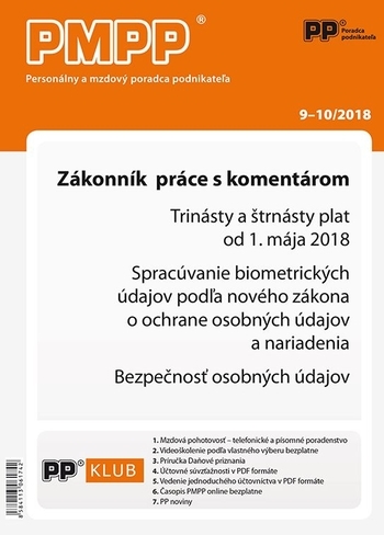 Obrázok PMPP 9-10/2018 Zákonník práce s komentárom